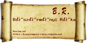 Böszörményi Réka névjegykártya