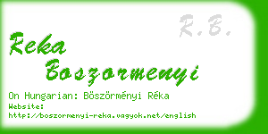 reka boszormenyi business card